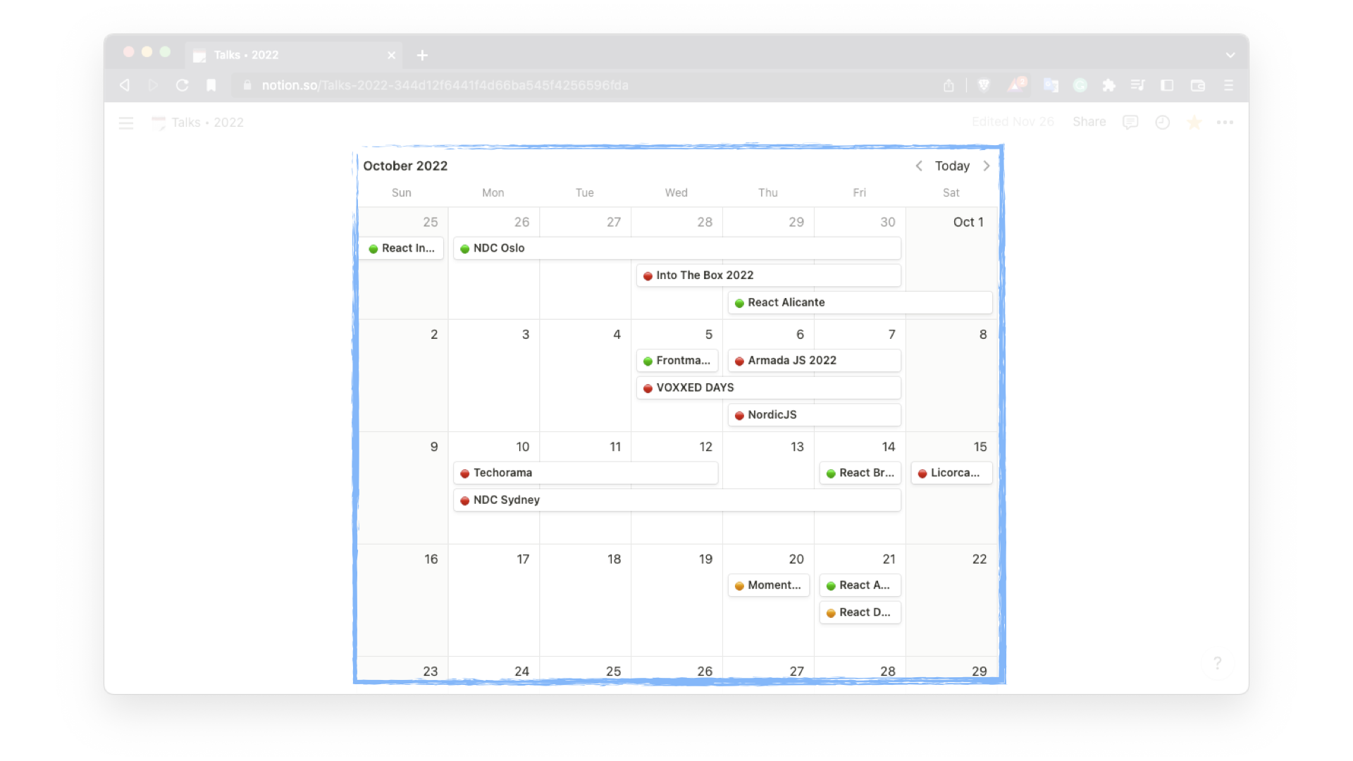 Notion: Calendar